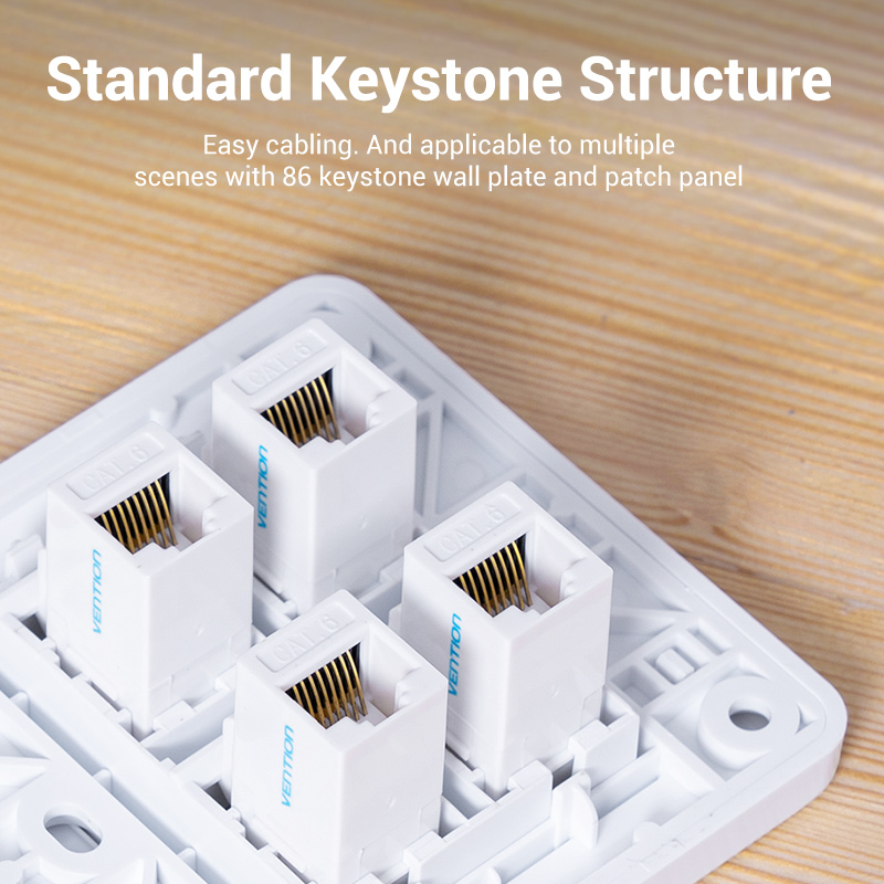 Vention NETWORK Keystone Jack CAT6 UTP Coupler White IPGW0 - Image 7