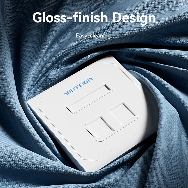 Vention NETWORK Keystone Wall Plate 2-Port White - Image 8