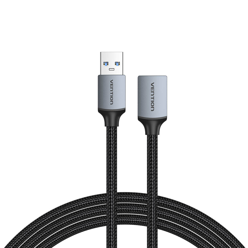 Vention IT Cable USB-A 3.0 M-F Extension Braided Aluminium 2.0m Grey CBLHH - Image 2