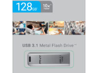 PNY Flash Drive Elite Steel USB 3.1 Stick 128GB Capless Slider Black FD128ESTEEL31G