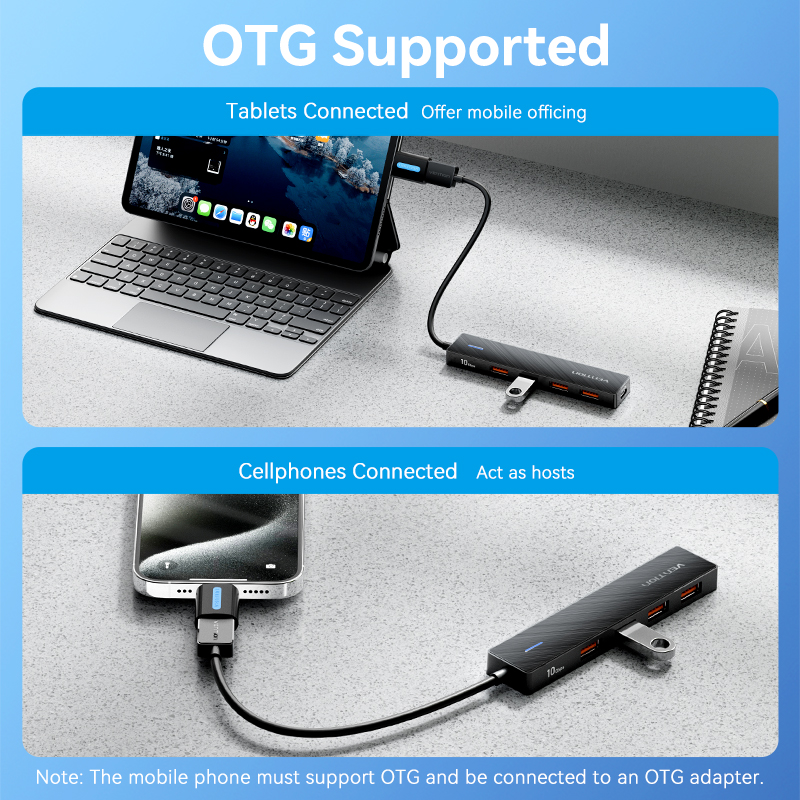 Vention IT HUB USB-A 3.2 4xA + USB-C Power Port CHOBB - Image 7