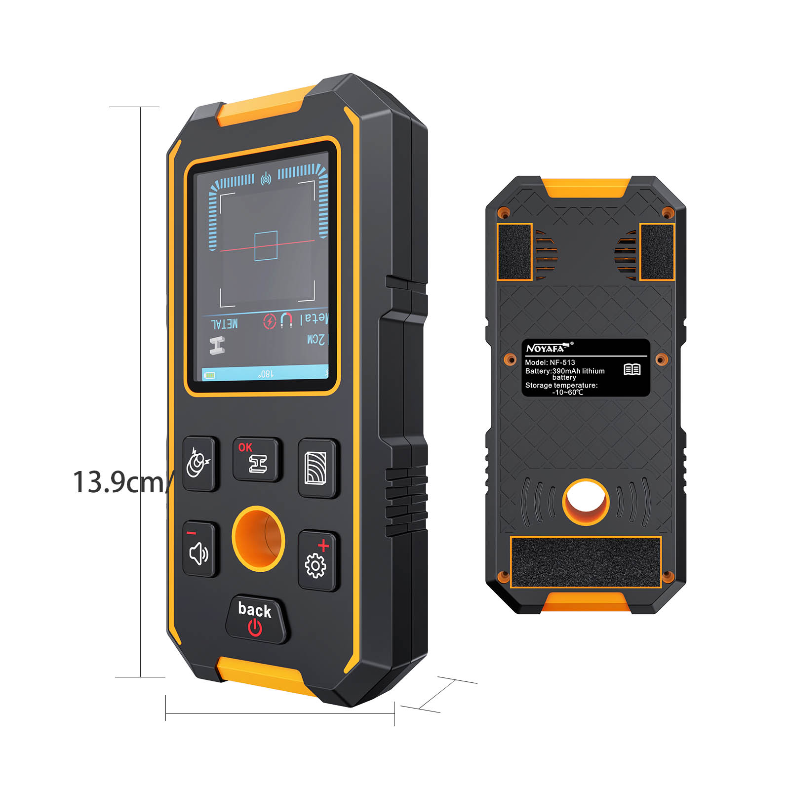 Noyafa Multifunctional Wall Detector / Stud Finder detect metal, wood, and live wires NF-513S - Image 10