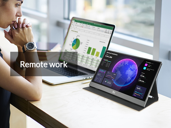 Rii Monitor Portable 15.6" Full-HD with USB-C/HDMI & Case/Stand RS100 - Image 11