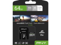 PNY Flash Memory MicroSDXC Card Elite Pro 64GB Class 10 UHS-I U3 V30 with SD Adapter