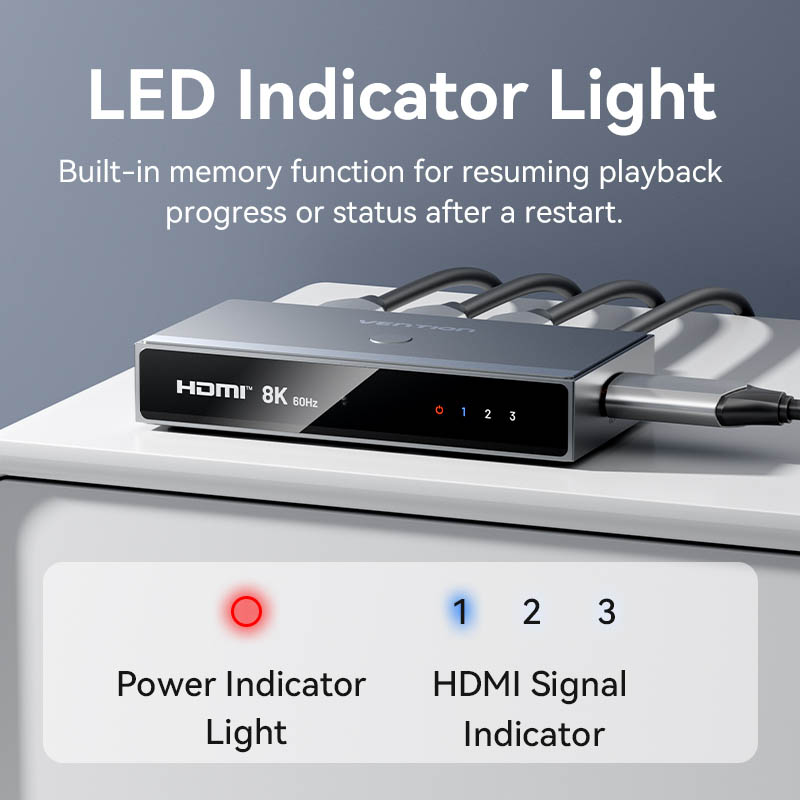 Vention HDMI Switch 3-Port 8K 2.1 w/Remote Control AKRH0 - Image 13