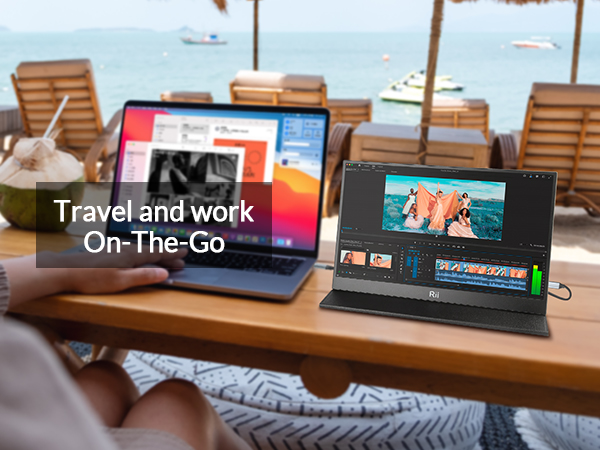 Rii Monitor Portable 15.6" Full-HD with USB-C/HDMI & Case/Stand RS100 - Image 12