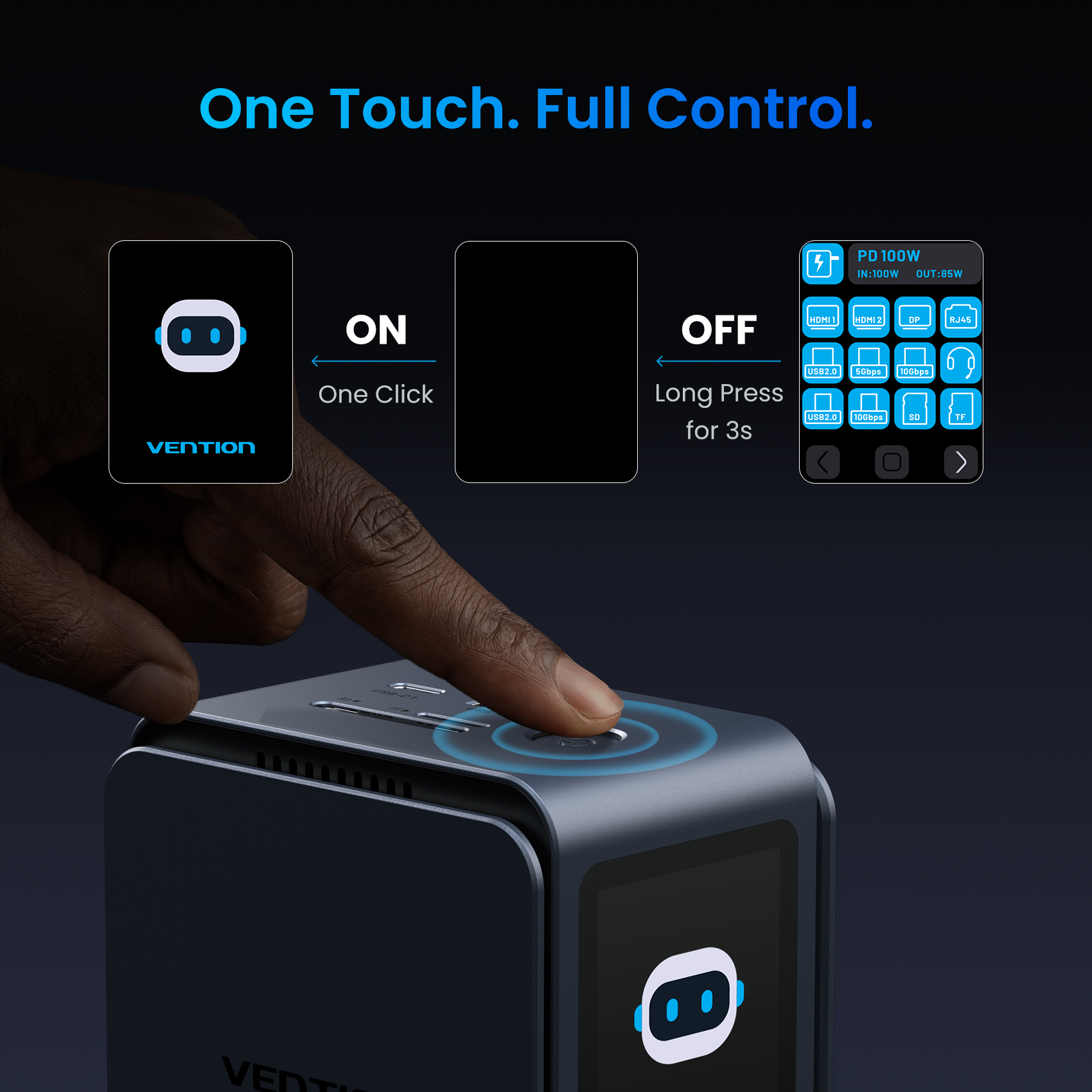 Vention IT HUB 13-in-1 8K Triple Monitor Docking Station with Digital Display TFXH0 - Image 9