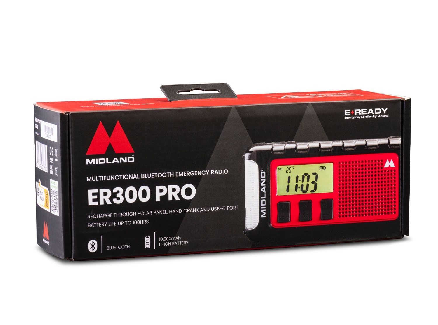 Midland Emergency Powerbank 10000mah Temp Sensor, BT, FM Radio, Dynamo & Solar Powered, 130 Lmn Flashlight ER300 PRO - Image 12