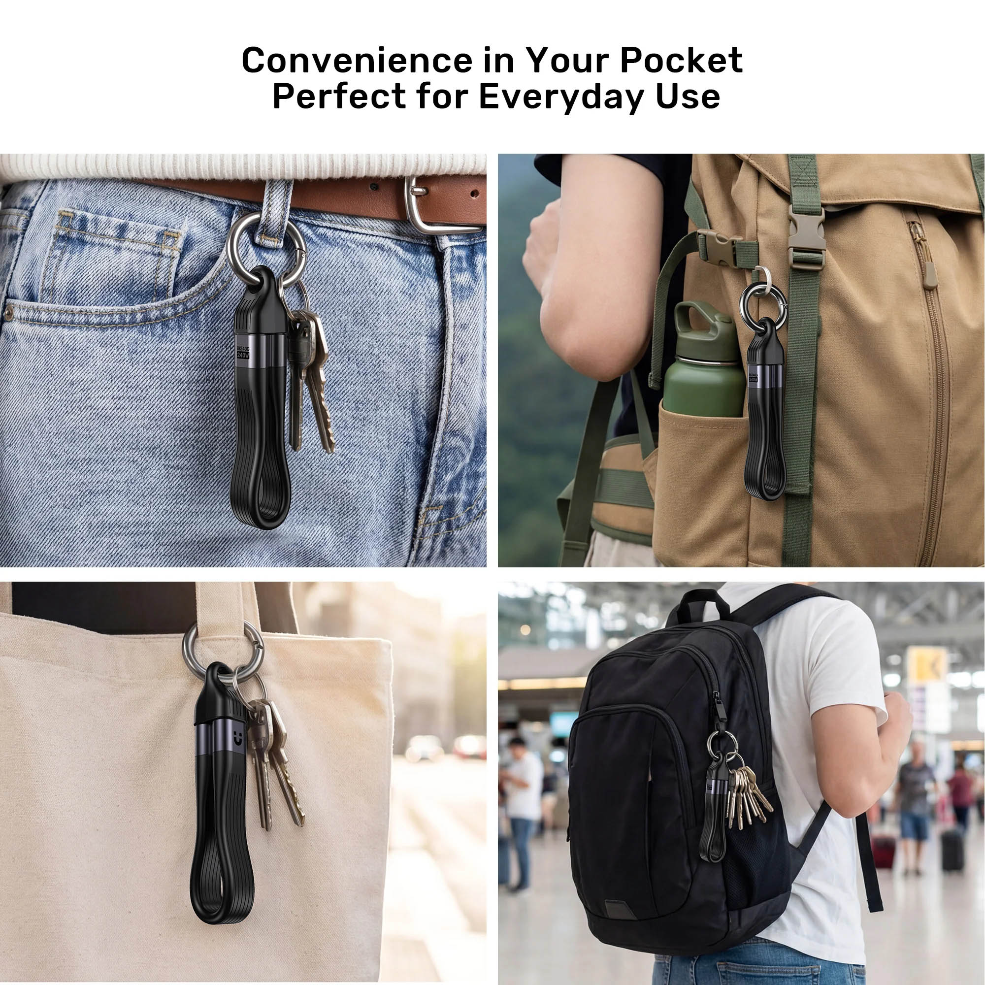 Unitek UC USB-C 4.0 M-M Cable & Keychain 0.13m 240W+40G+8K C14179A-0.13M - Image 12