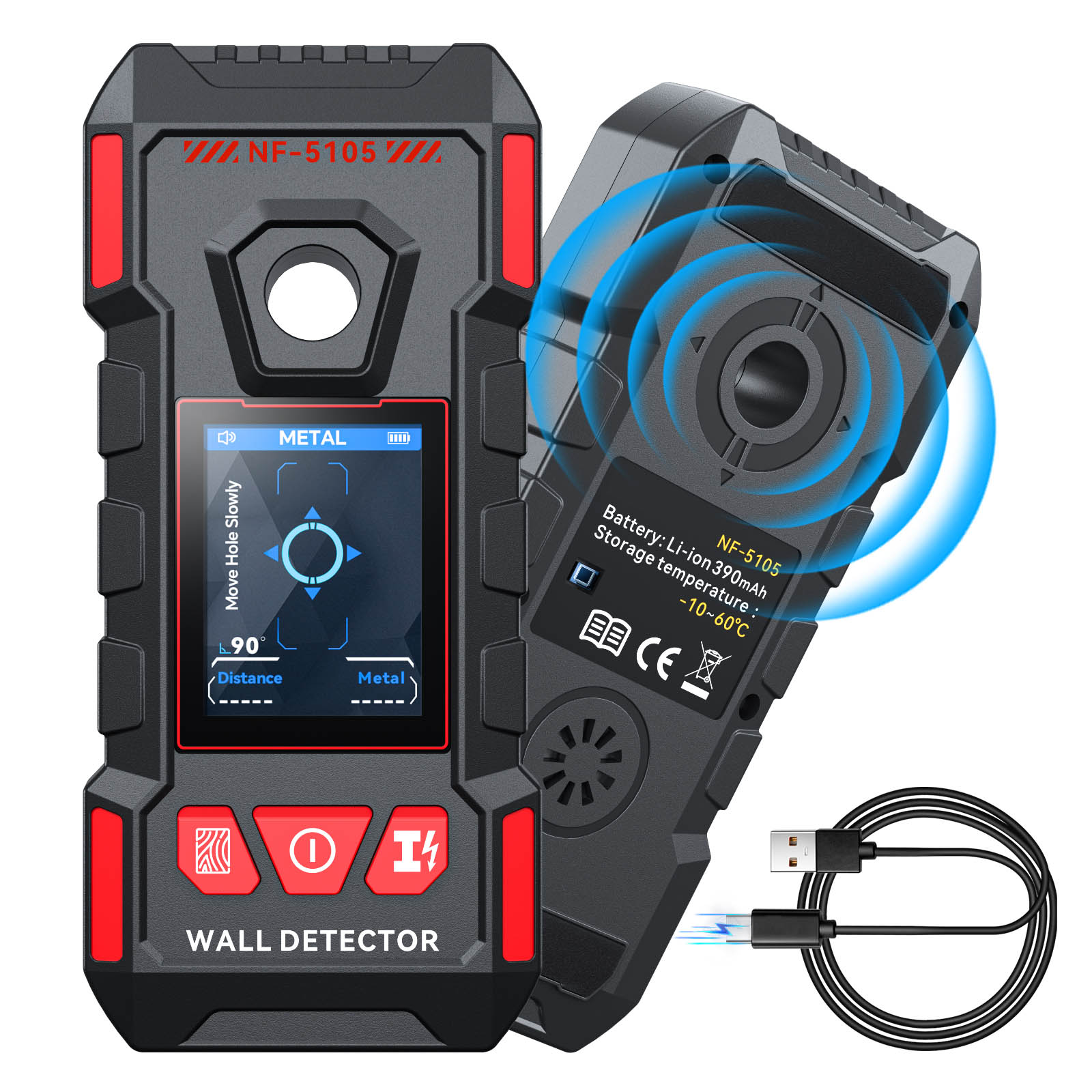 Noyafa Wall Detector-High Sensitivity, Safety Drilling, Support Various Material Detection NF-5105 - Image 12