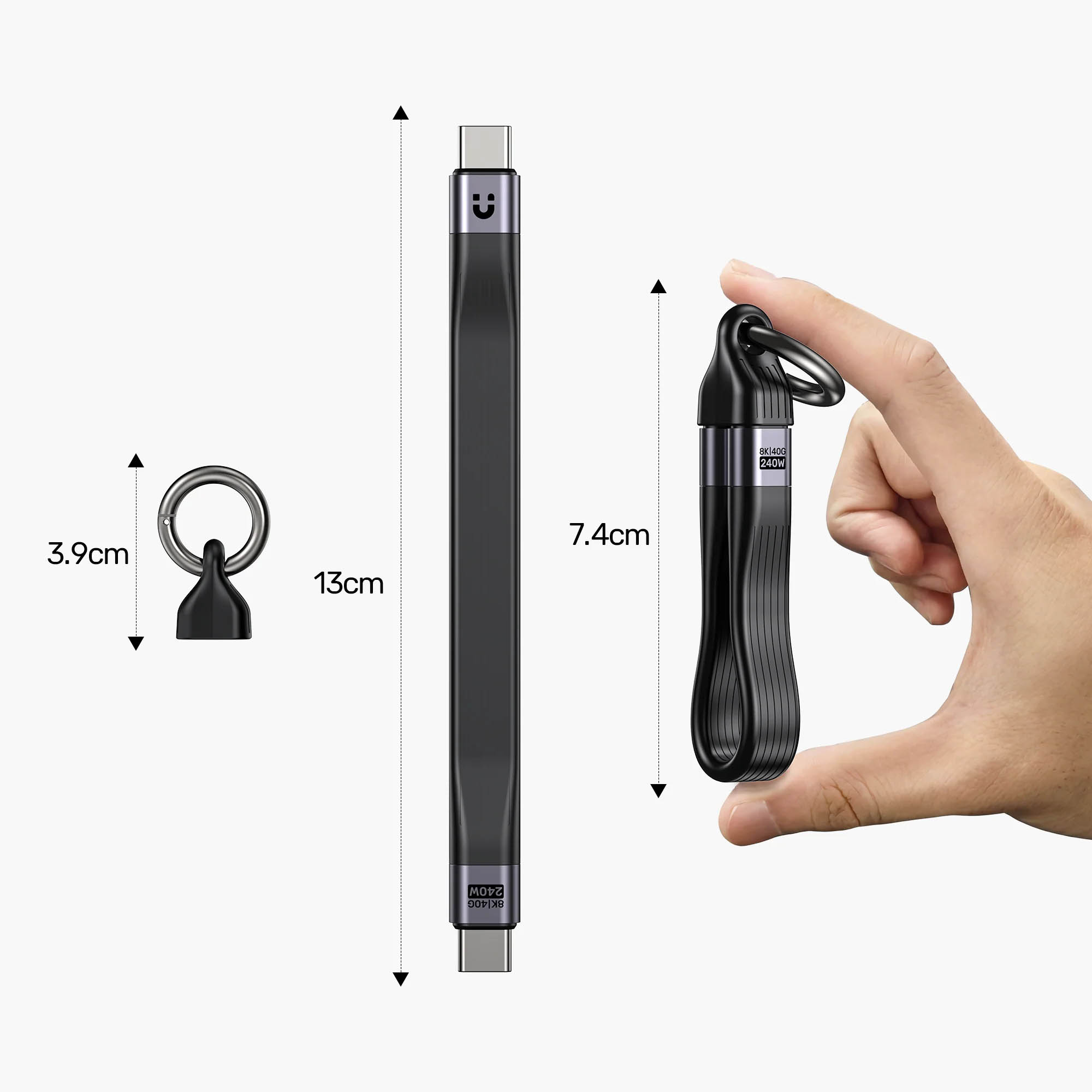 Unitek UC USB-C 4.0 M-M Cable & Keychain 0.13m 240W+40G+8K C14179A-0.13M - Image 13