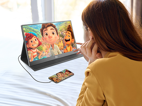 Rii Monitor Portable 15.6" Full-HD with USB-C/HDMI & Case/Stand RS100 - Image 14