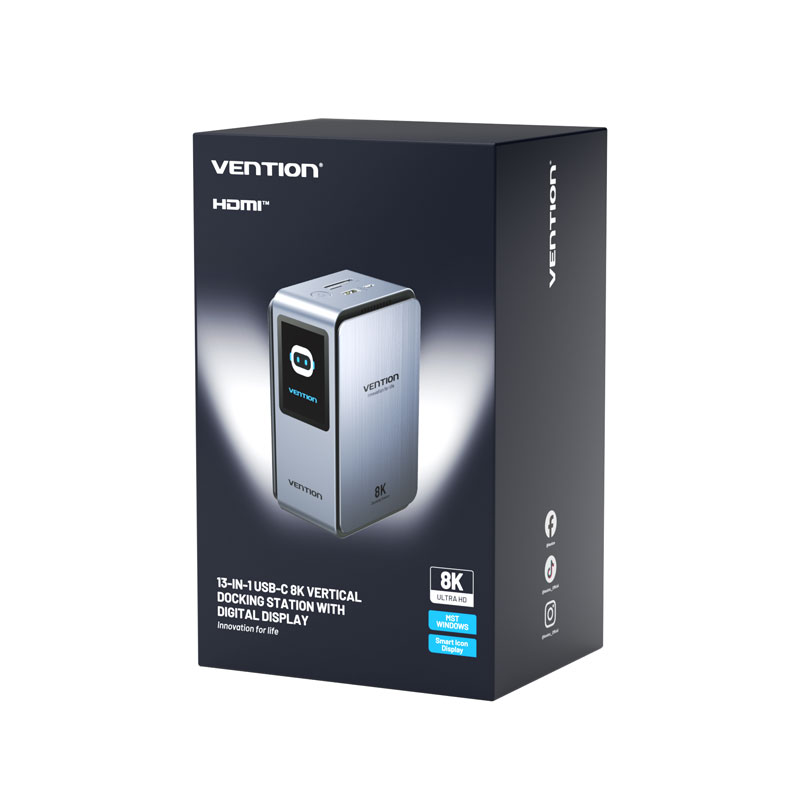 Vention IT HUB 13-in-1 8K Triple Monitor Docking Station with Digital Display TFXH0 - Image 11