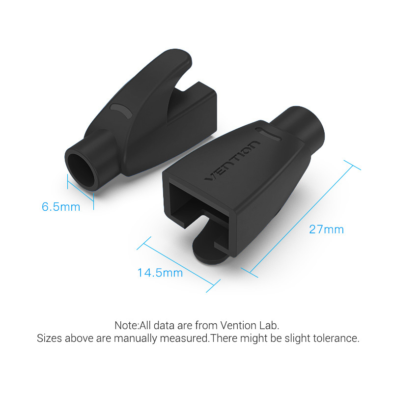Vention NETWORK Connector Strain Relief Boots RJ45 Black 50-pack - Image 5