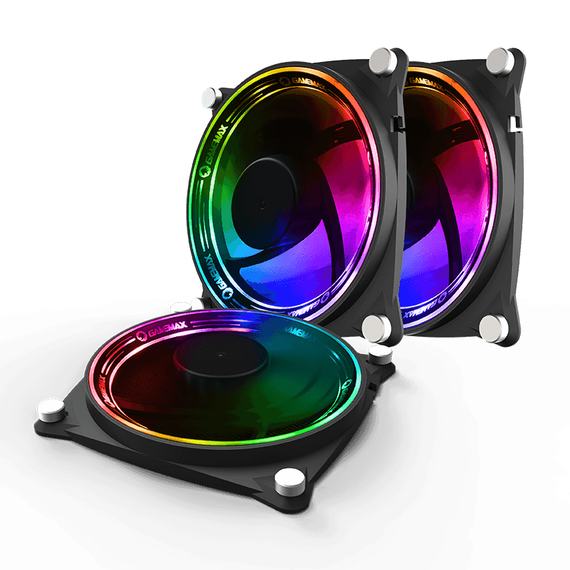 Gamemax RB300 Kit 3x ARGB Fans With Aura 3pin Male & Female Connectors