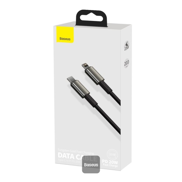 Baseus Cable Lightning to USB-A Tungsten Gold Series Braided 2.0m Black - Image 8