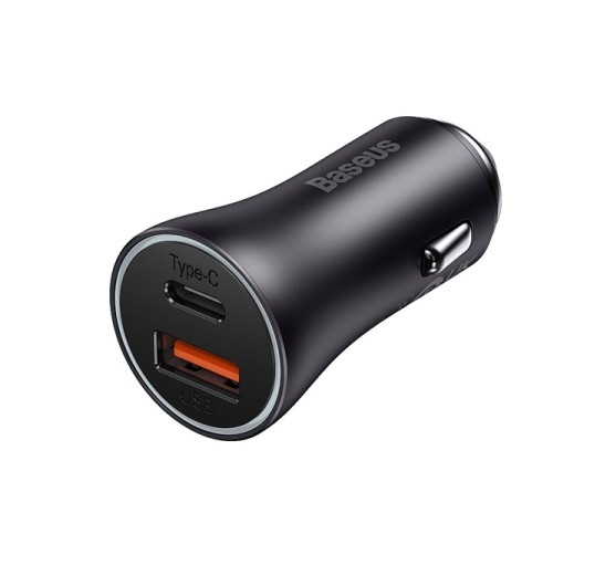 Baseus Golden Contactor Max Car Charger U+C 60W Dark Gray