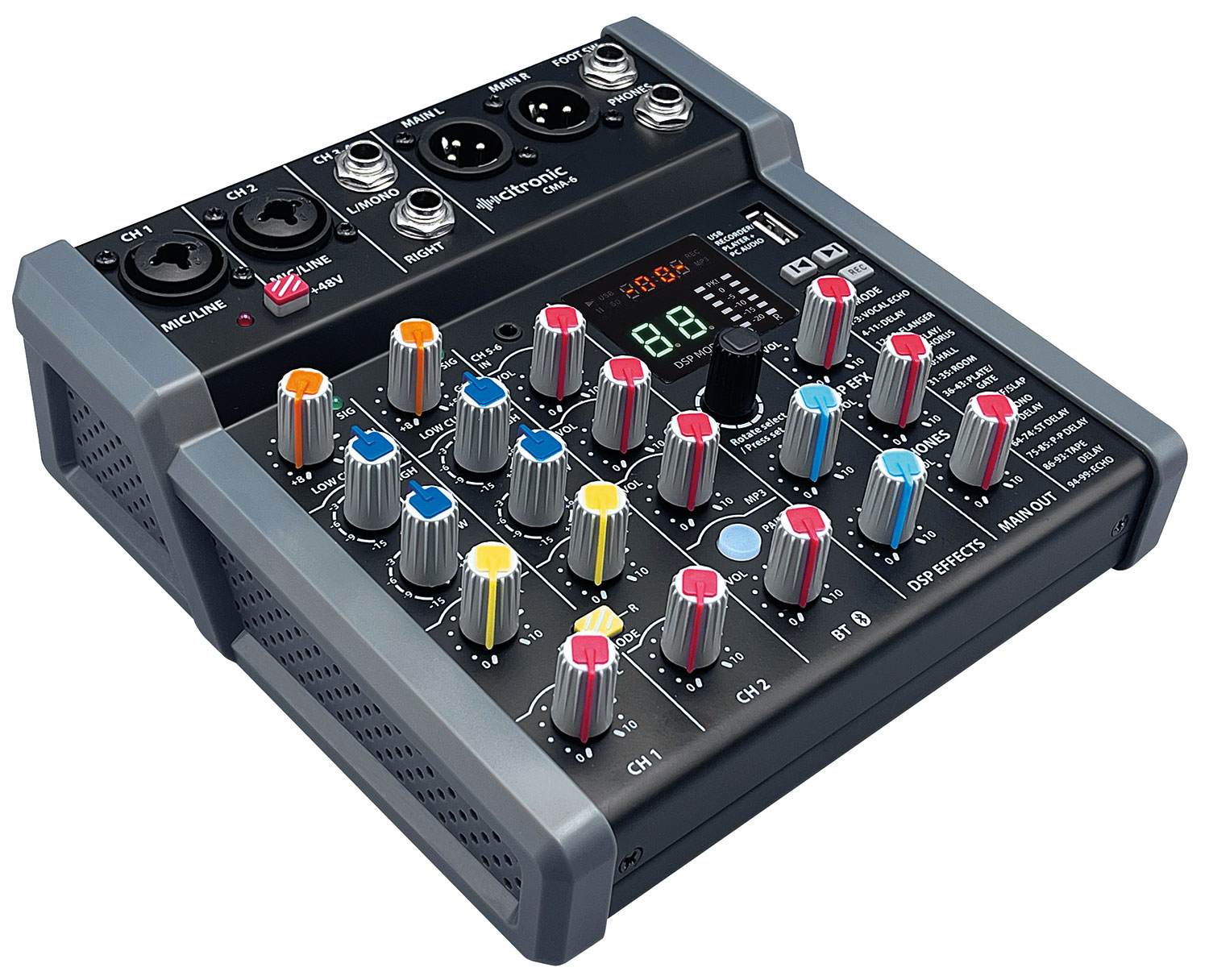 Citronic CMA-6 4 Channel Compact Mixer with DSP USB Play-Record BT & PC Connectivity 170.862UK - Image 2
