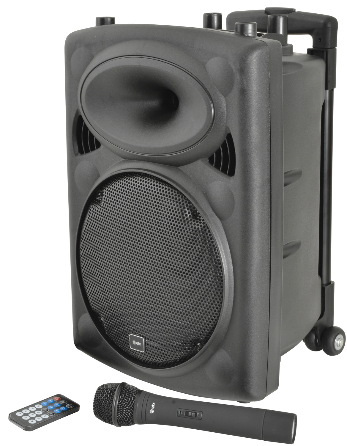 QTX QR10PA 10'' Professional Portable Karaoke & PA Speaker with 1x Wireless Microphone