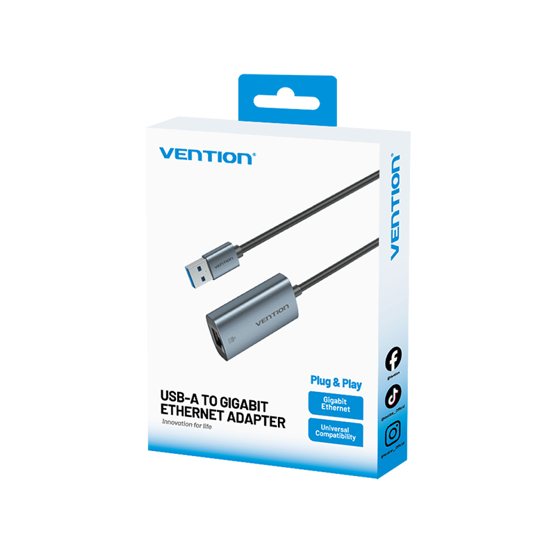 Vention Converter USB-A to Gigabit LAN Aluminium Grey CEZHB - Image 11