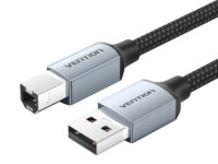 Vention IT Cable USB-A 2.0 to USB-B Printer Braided 10.0m Aluminium Grey CTTHL
