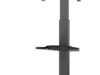 AV:Link Height Adjustable TV Trolley with Media Shelf up to 1.31m 40x40 & 35kg max 129.204UK