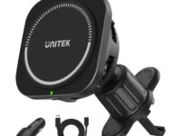 Unitek Wireless 15W MagSafe Car Mount Kit with Cooling Fan + 38W Charger & USB-Cable P1403A