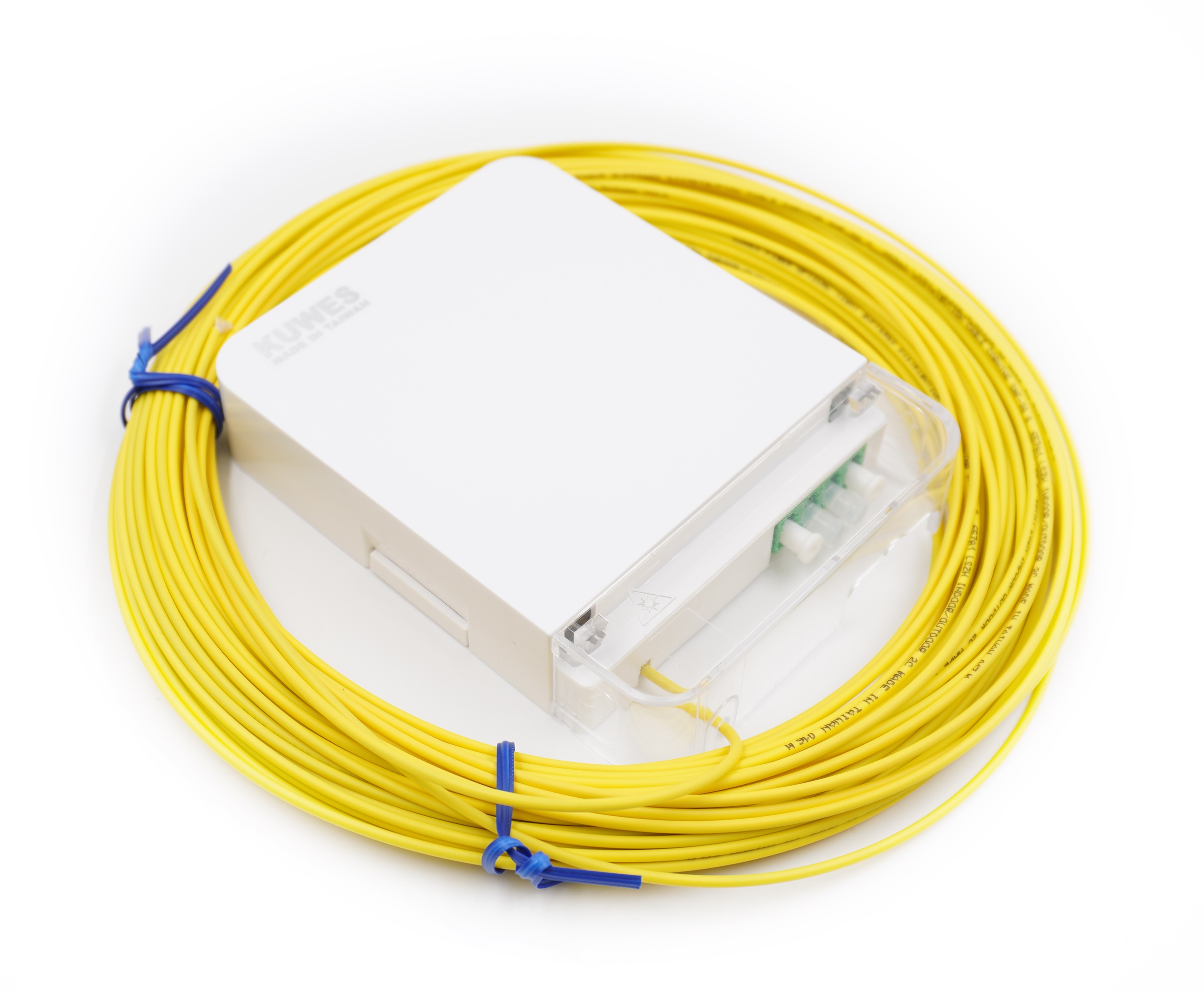 Kuwes Pre-Terminated Fiber Optic Outlet with Pigtail LC/APC SM Bag 20m