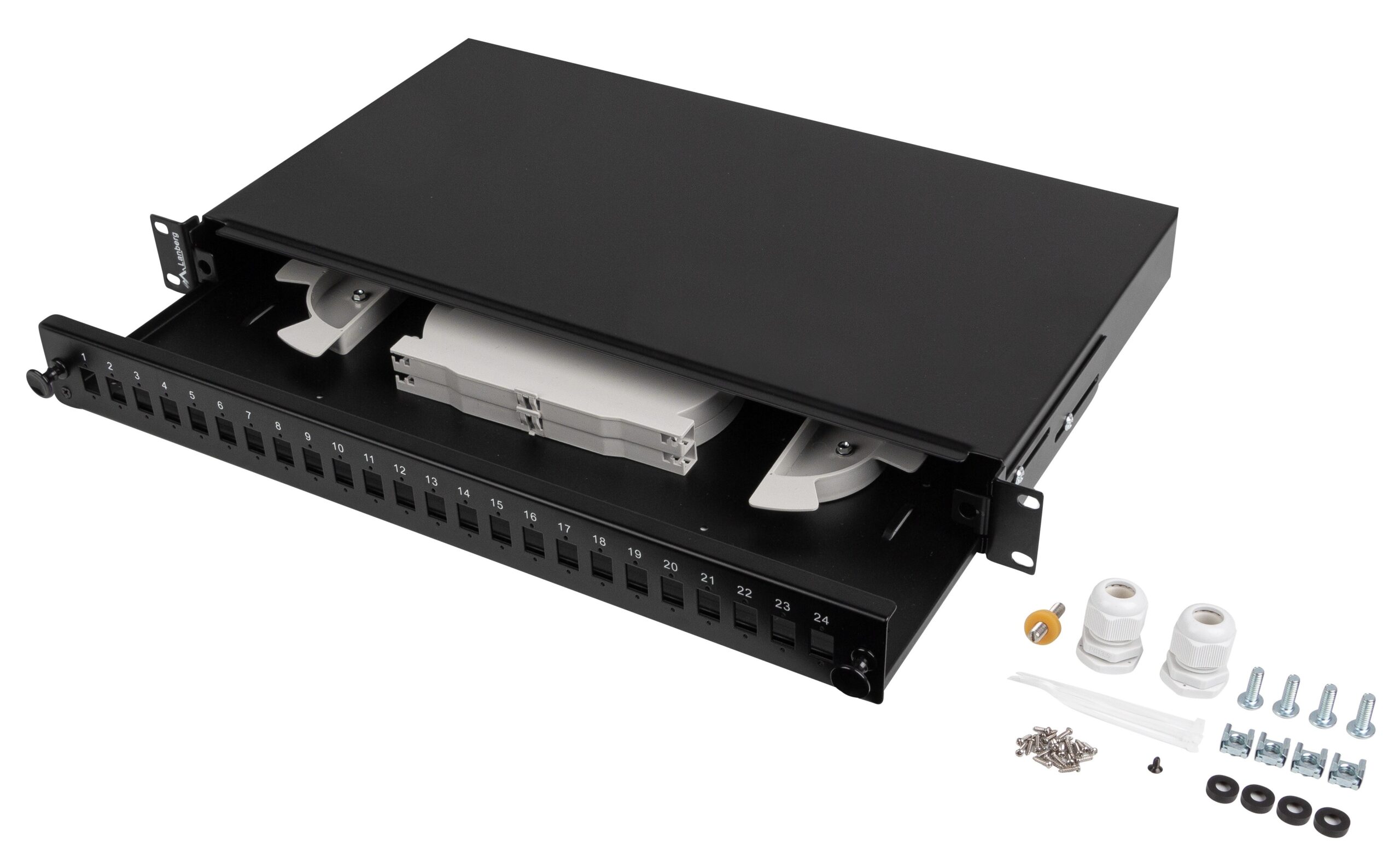 Lanberg Fiber Optic ODF for 24xSC Simplex or 24xLC Duplex Adapters R/M Metal Black