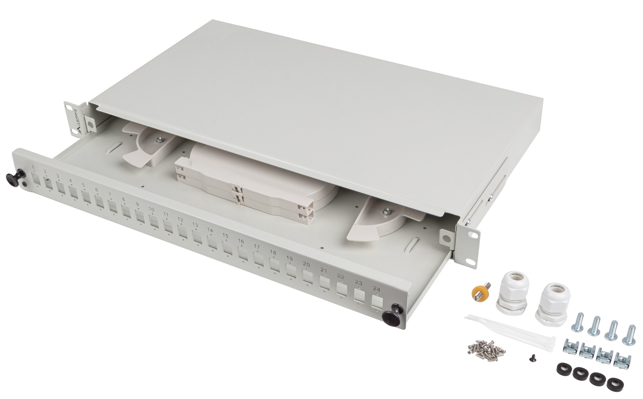 Lanberg Fiber Optic ODF for 24xSC Simplex or 24xLC Duplex Adapters R/M Metal Grey
