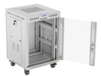 Lanberg Free Standing Cabinet 19'' with Glass Door 15U 60cm Ventilation Panel with LCD