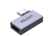 Unitek UCA USB-C 4.0 Male to Female Adaptor 90degrees (Side) A1040GY