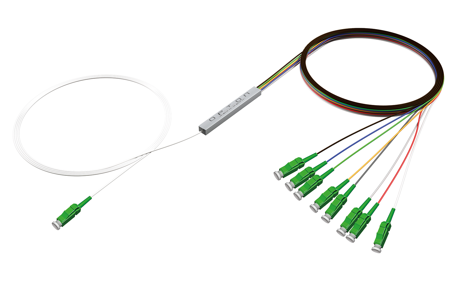 Opton PLC Fiber Splitter 1x8 SM LC/APC SteelBox 1m