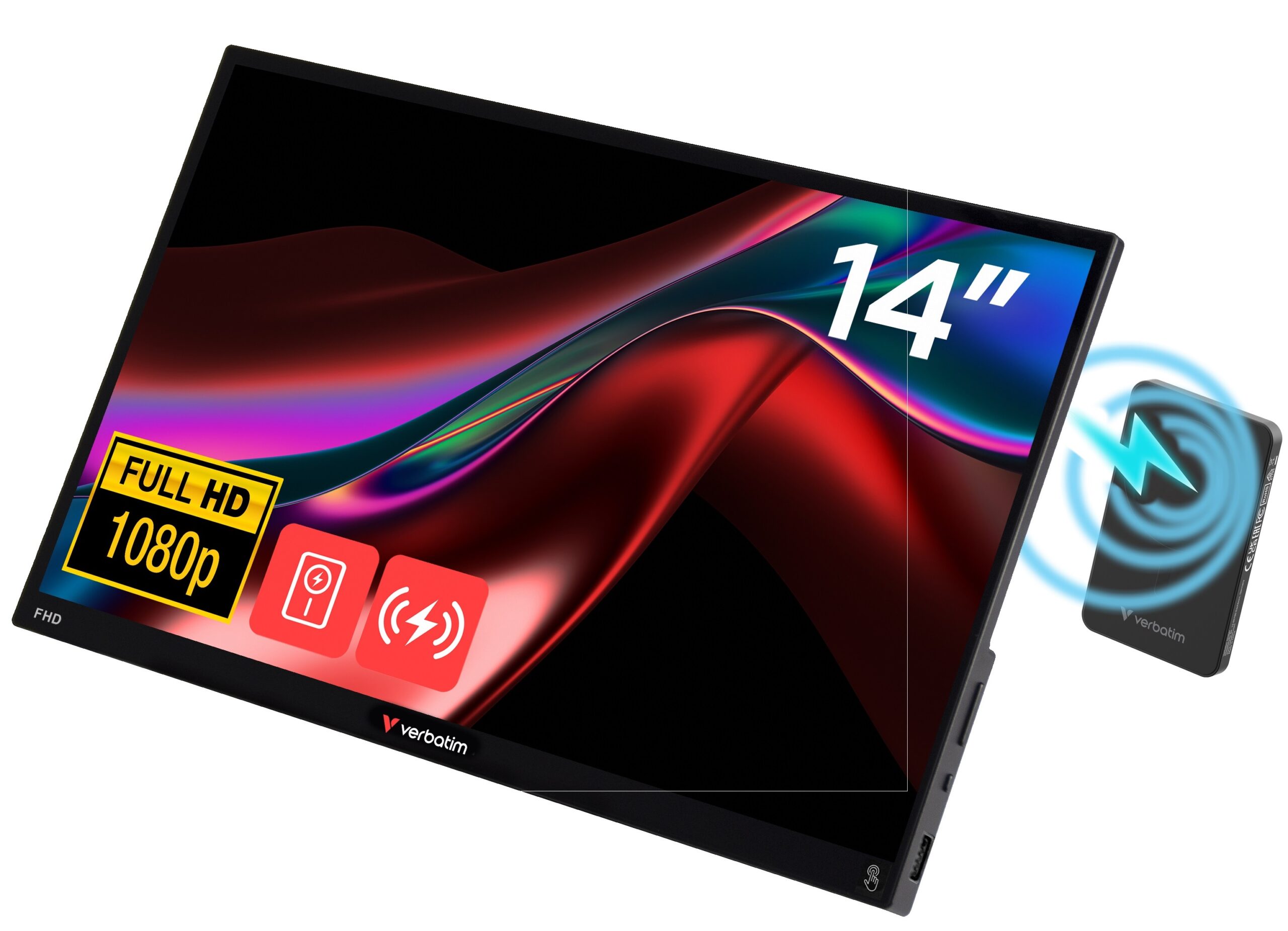 Verbatim Monitor Portable Touch 14'' Full-HD Powered by Wireless PowerBank