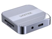 Unitek S1244C Card Reader with Magnet to Attach on Laptop/Phone + PD100W + 4K60Hz HDMI + Audio/Microphone