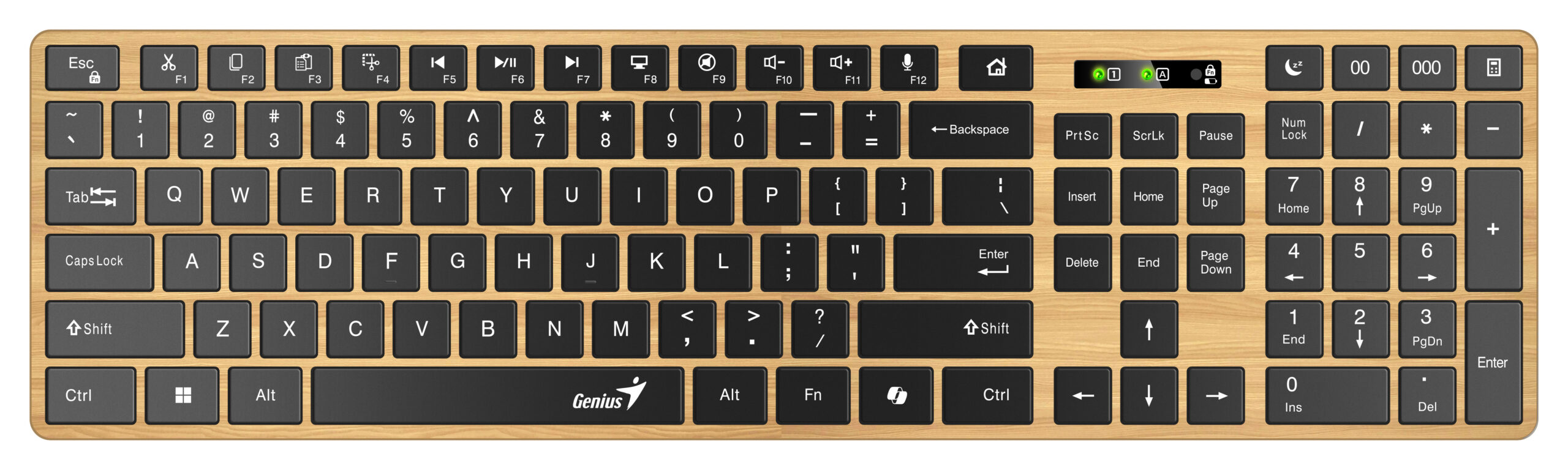 Genius Keyboard Wireless & BT AI Hot Keys Nordic Pine Style SlimStar 7250BT