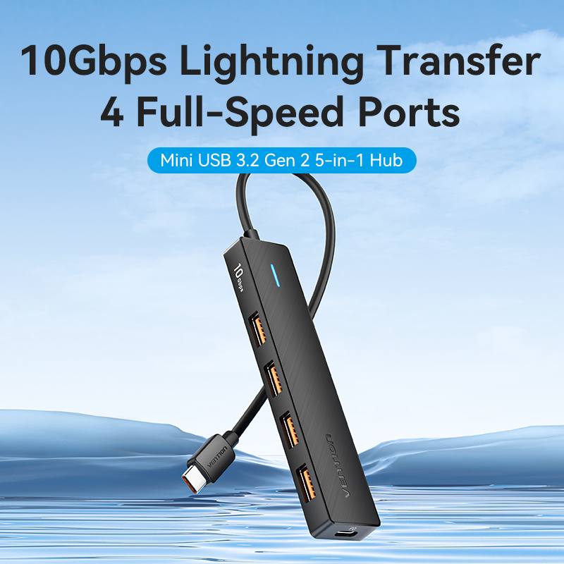 Vention IT HUB USB-C 3.2 4xA + PD100W USB-C Port CKCBB - Image 2