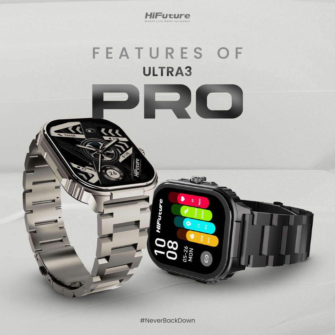 HiFuture Luxury Sport SmartWatch ULTRA 3 Pro Stainless Steel AMOLED Black - Image 2
