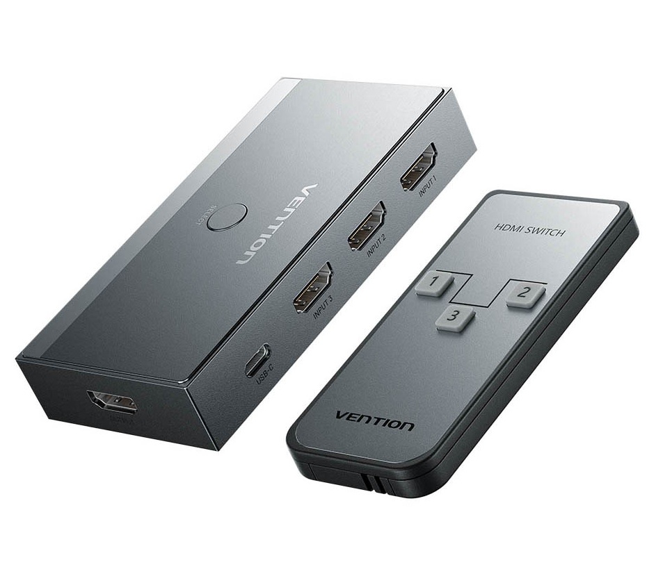 Vention HDMI Switch 3-Port 8K 2.1 w/Remote Control AKRH0