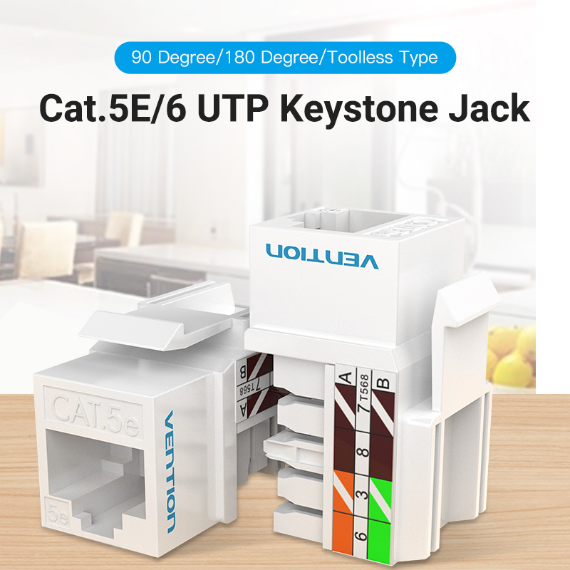 Vention NETWORK Keystone Jack CAT6 UTP Toolless White IPFW0 - Image 2