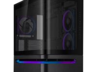 ASUS PC Case Prime mATX Panoramic Curved Tempered Glass Panels Aura Sync Light Band 3x Pre-Installed Fans USB-C AP202 ARGB Black