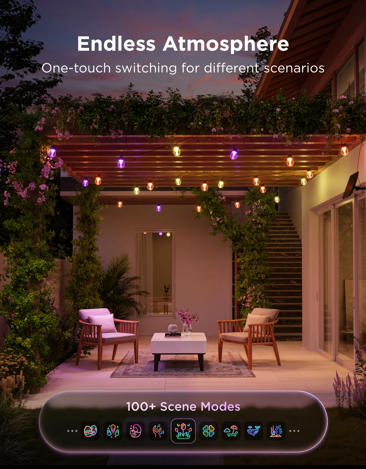 Govee Outdoor Smart RGBICW With Solar Charge 10m (Solar String Lights) - Image 9