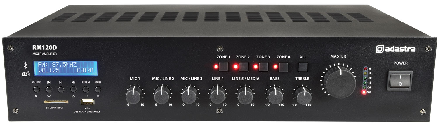 Adastra RM240D 100V 240W FM/DAB/USB/BT/4Z 953.225UK