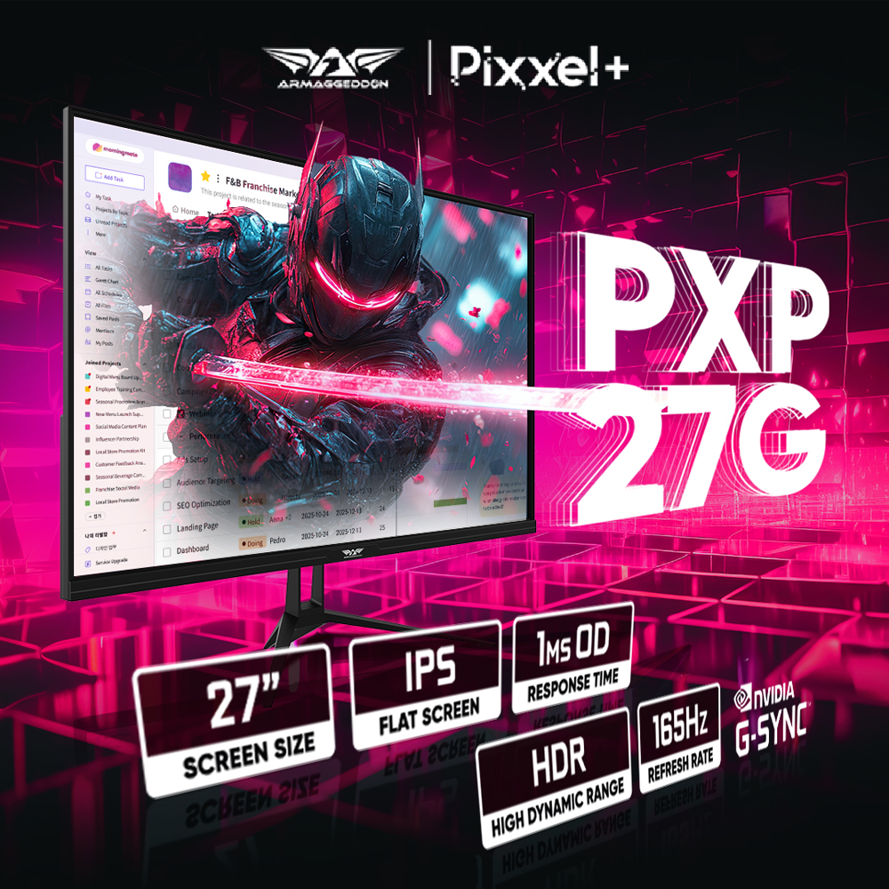 Armaggeddon Gaming Monitor 27'' Slim Frame FHD IPS 165Hz 1ms PXP27G Black - Image 2