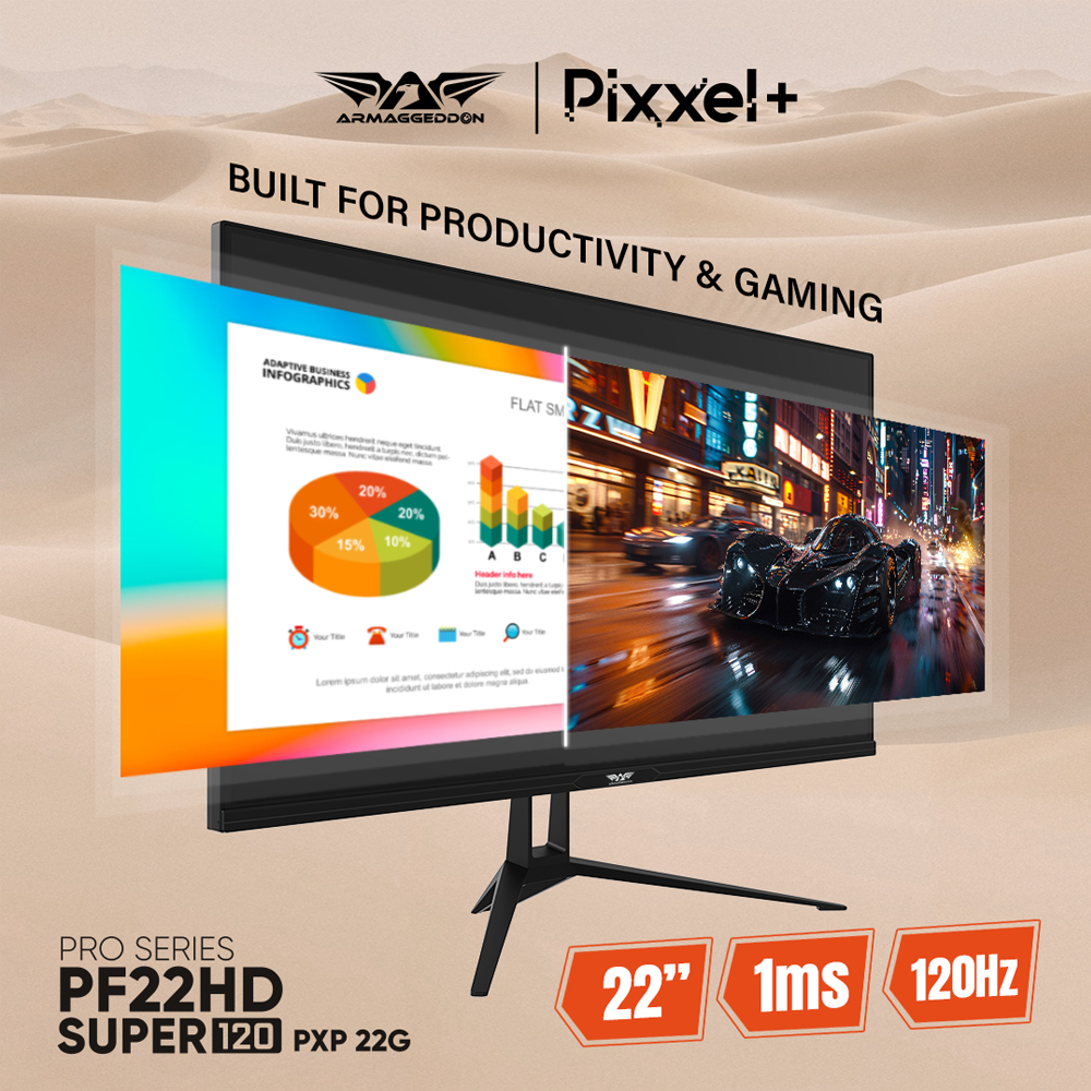 Armaggeddon Gaming Monitor 22'' FHD 120Hz 1ms PXP22G Black - Image 10