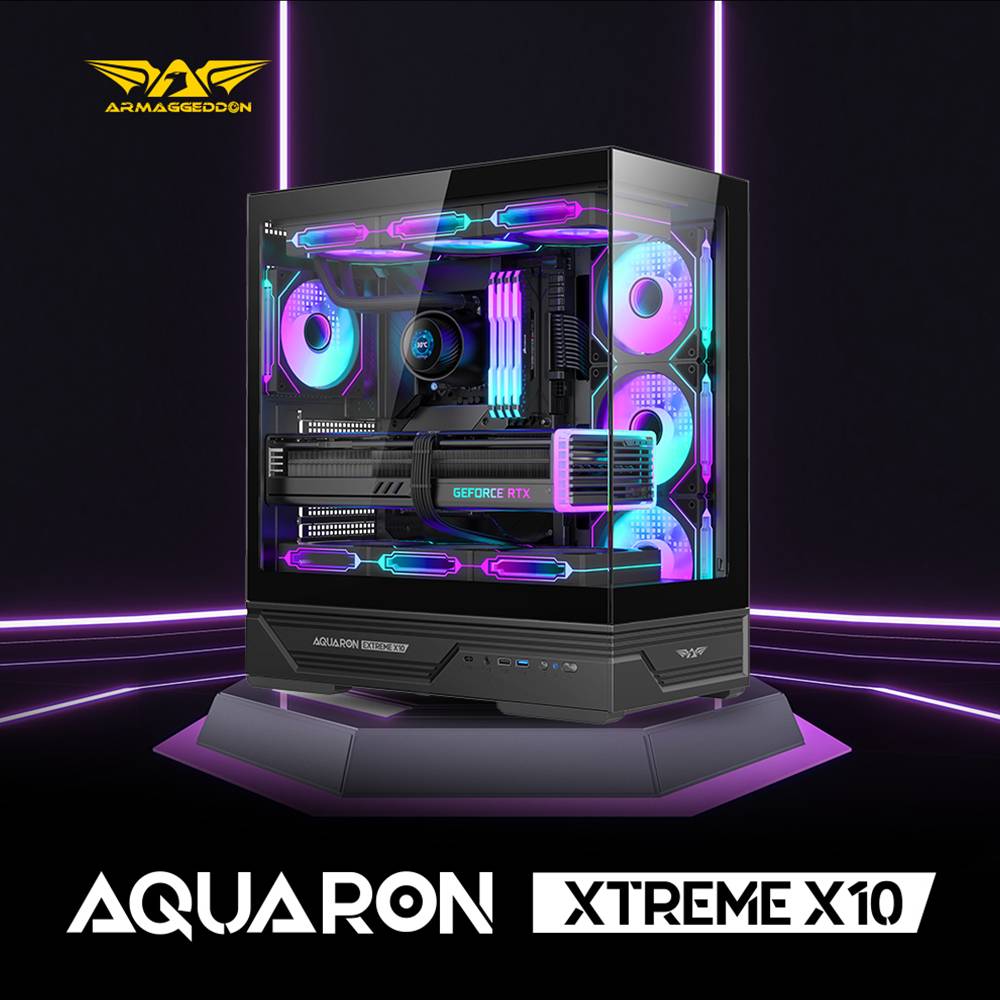 Armaggeddon Gaming Case ATX AQUARON XTREME X10 With 10x ARGB Fans - Image 2
