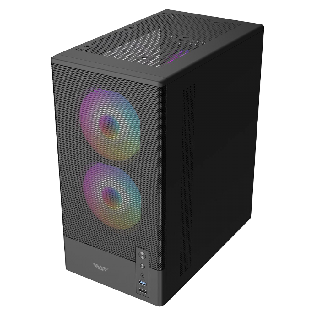 Armaggeddon Gaming Case M-ATX DEEPFREEZE DUPLEX 2 CHROMA Black (3x Chroma Fans) - Image 2