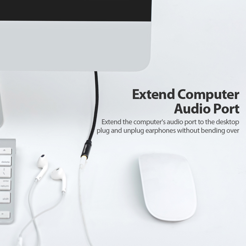 Vention AUDIO 3.5mm M-F Extension Cable Metal & Braided 2.0m BHBBH - Image 2
