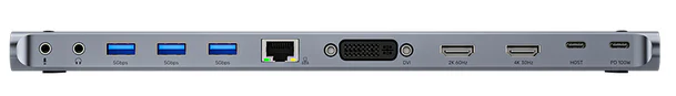Unitek USB-C Hub Docking Station 11in1 USB3.0 2xHDMI/1xDVI/Gb Lan/Audio/PD100W D1147A - Image 2