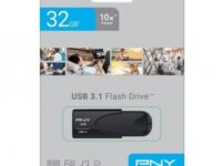 PNY Flash Drive Attache 4 USB 3.1 Stick 32GB Capless Slider Black FD32GATT431KK